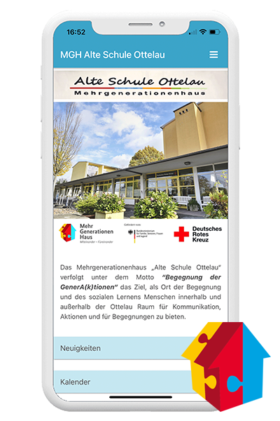 Frühere Ansicht der MGH App am Beispiel der Alten Schule Ottelau